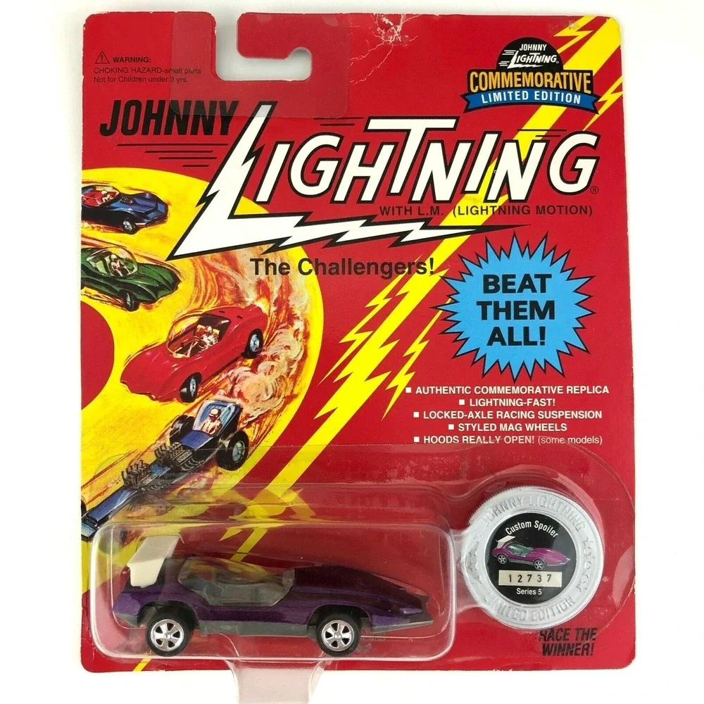Johnny Lightning The Challengers Custom Spoiler Car Purple Diecast‎ 1/64 Scale